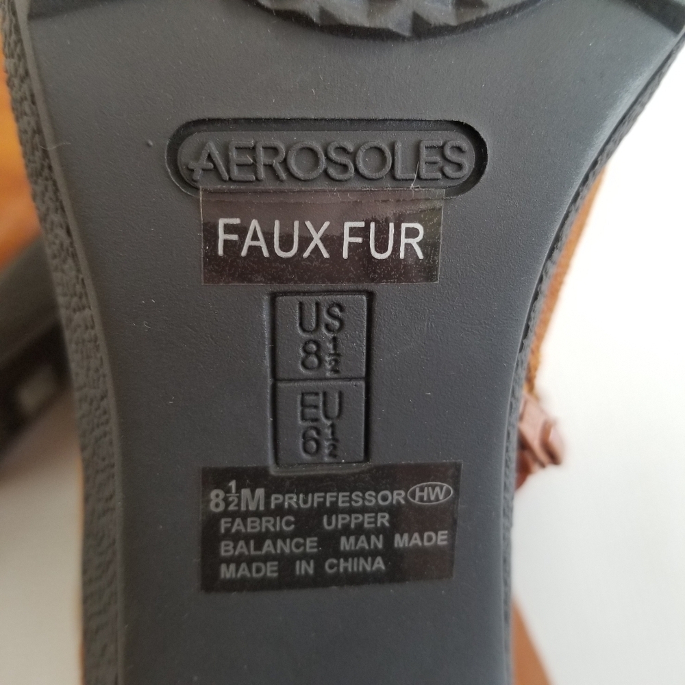 Aerosoles Pruffessor Faux Fur Ankle Boots Size 8.5 Near New - Picture 7 of 8